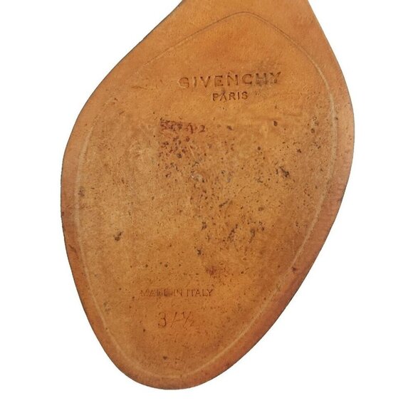 Givenchy Leather Zipper Trim Platform Ankle Strap Wedge Sandals 37.5 US 7 $1245 - Picture 9 of 11